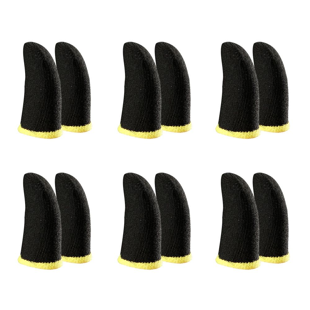 18-Pin Carbon Fiber Finger Sleeves Black & Yellow(12