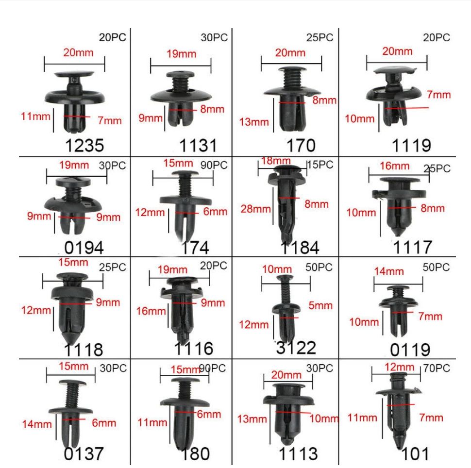 620pcs/box Auto Fastener Clip Mixed Car Fastener Kit