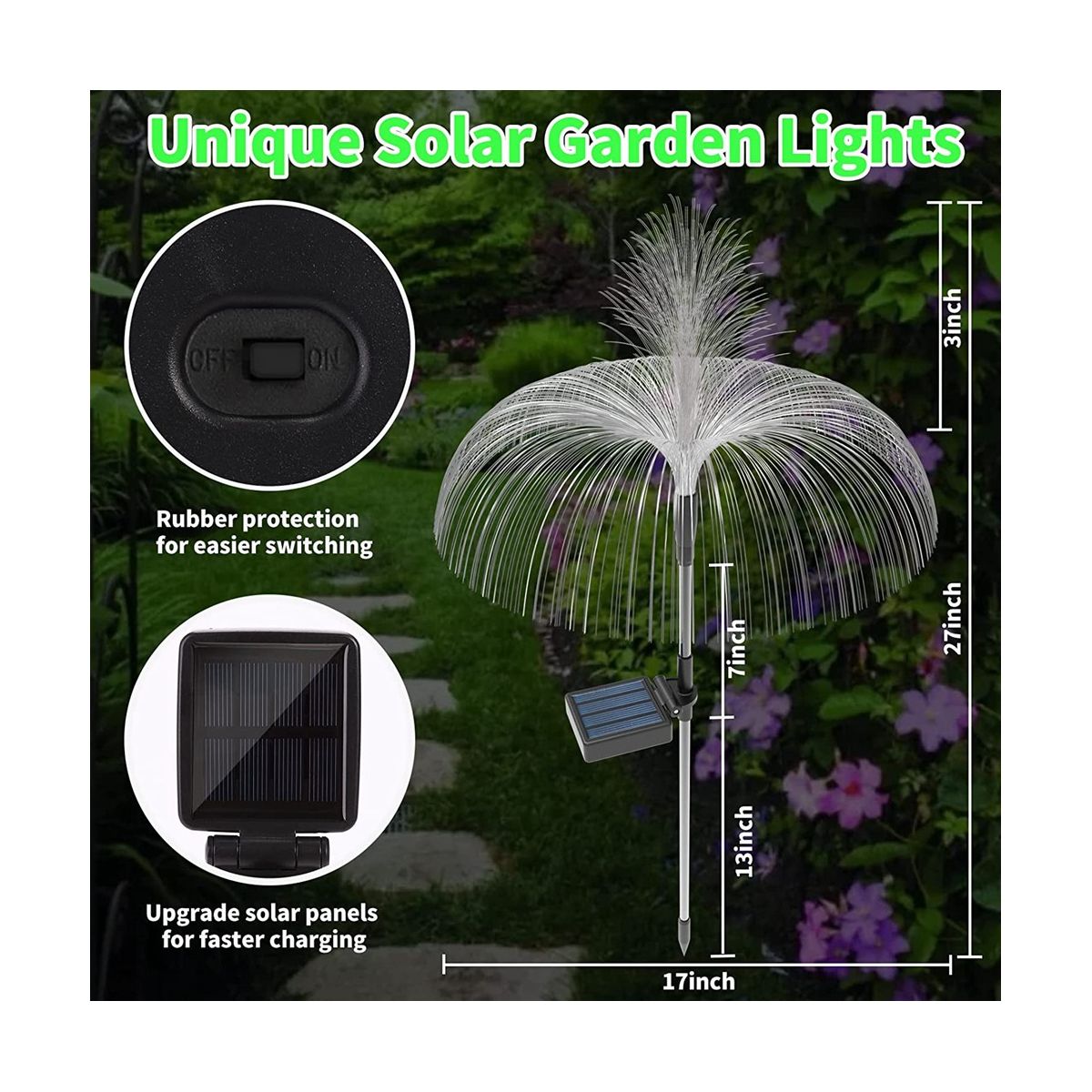 Solar Garden Lights Outdoor Decorative Waterproof, Solar