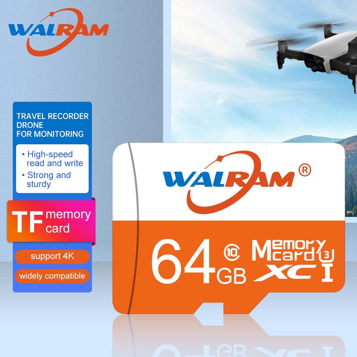Storage SD Card Flash Memory Card Memory 64GB TF Card