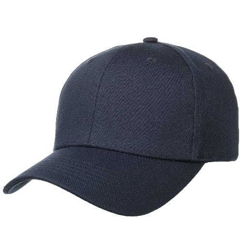 Women Plain Black 6 Panel Baseball Face Cap
