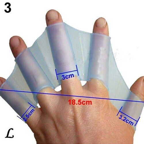 Swimming Finger Webbed Gloves Silicone Flippers Fins Paddle