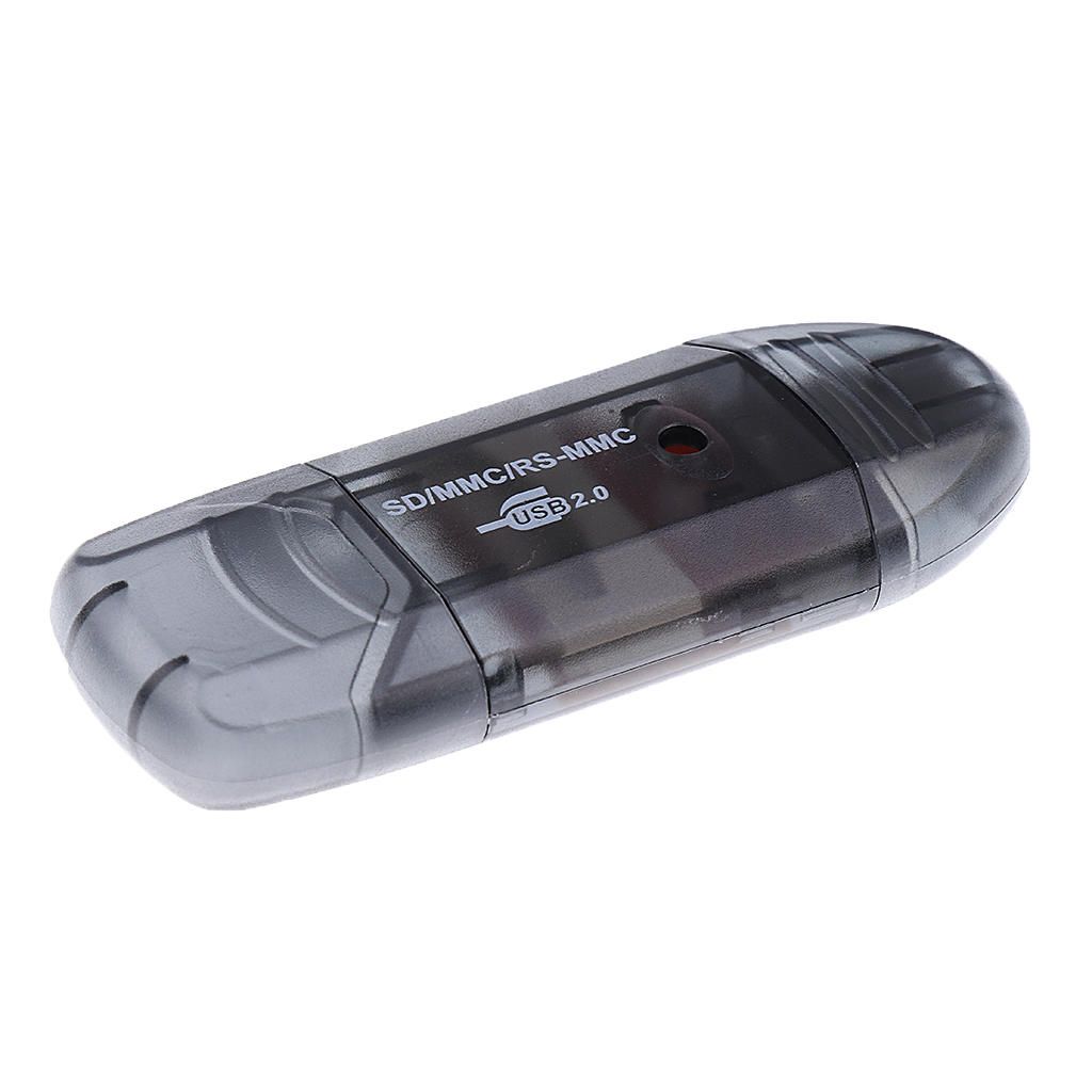 USB 20 Memory Card Reader Writer Adapter For SD SDHC TF Card Black