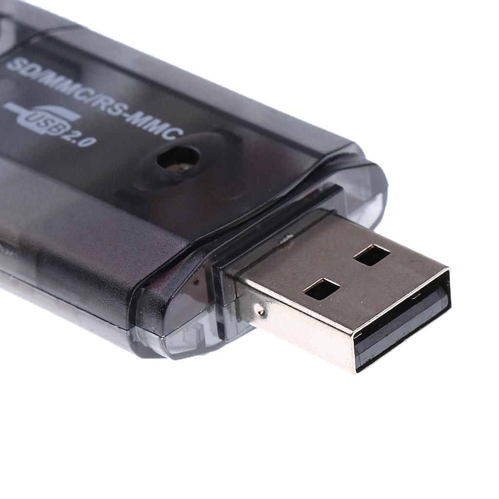 USB 20 Memory Card Reader Writer Adapter For SD SDHC TF Card Black