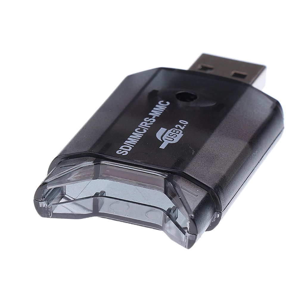 USB 20 Memory Card Reader Writer Adapter For SD SDHC TF Card Black