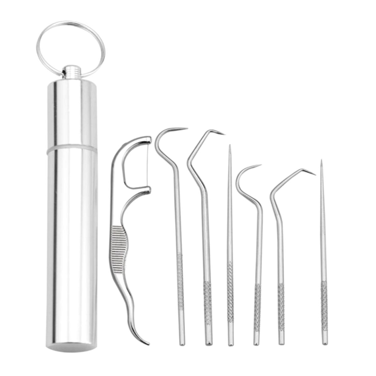 Portable Stainless Steel Toothpicks Set Reusable Metal Tooth
