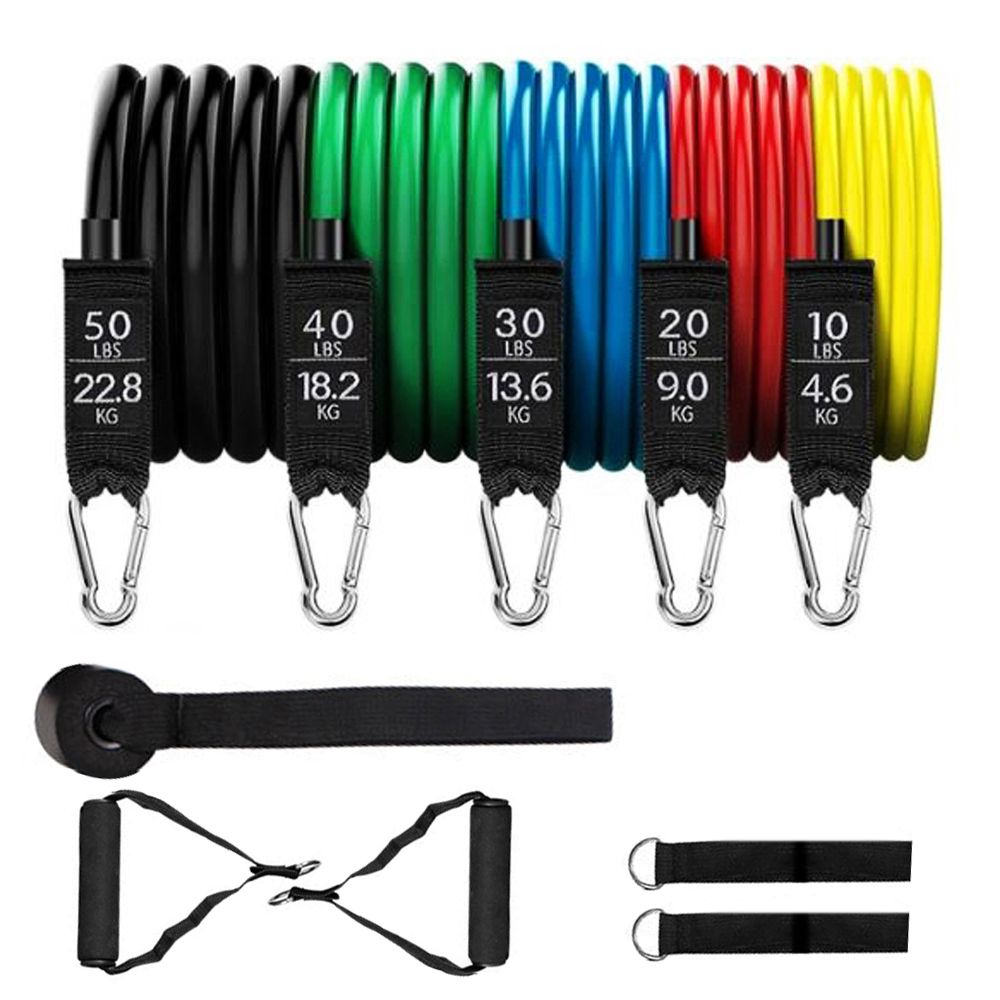 11pcs Fitness Puller Set Resistance Belt Kit Multifunctional