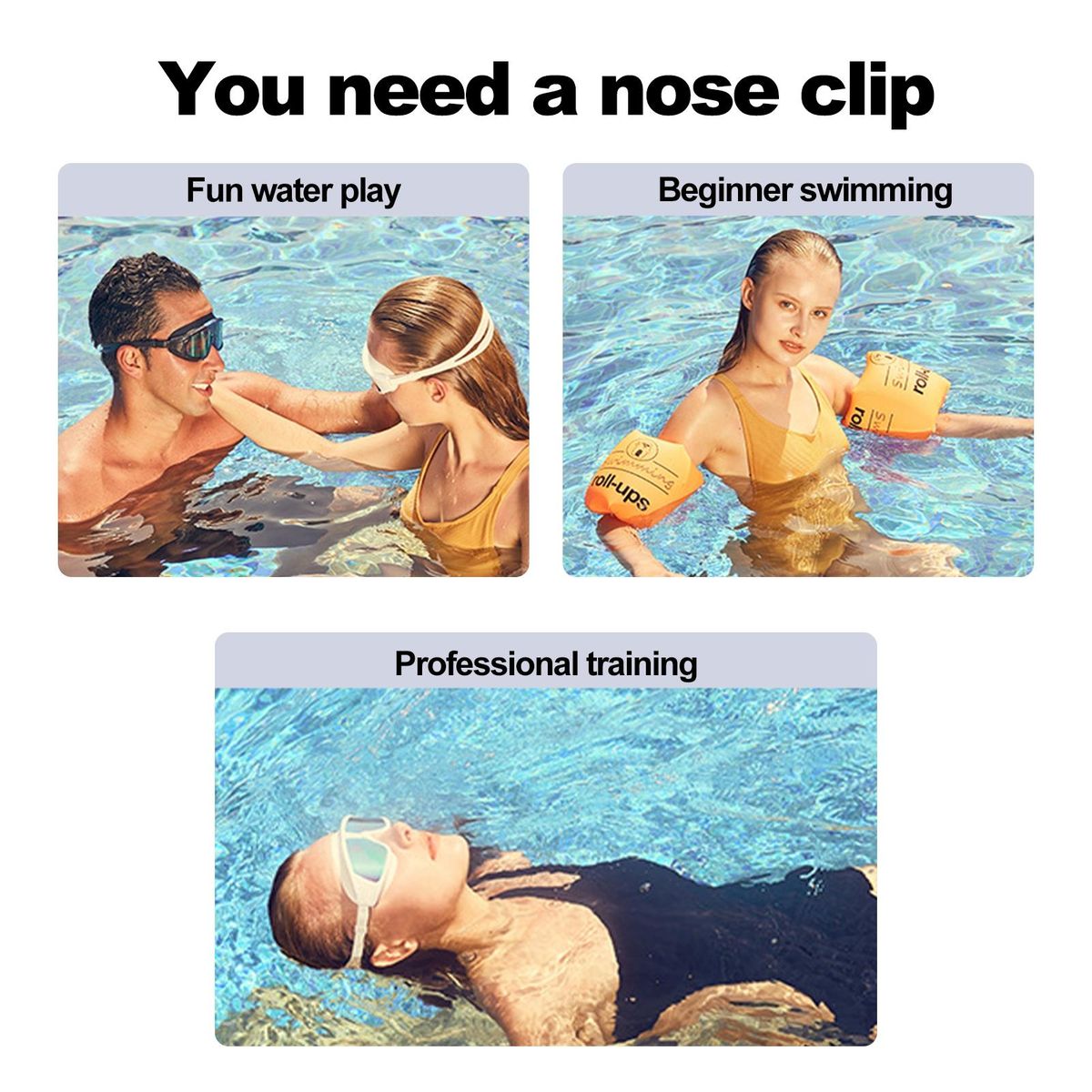 Freediving Nose Clip Swim Nose Clip with Waterproof Pad Pink
