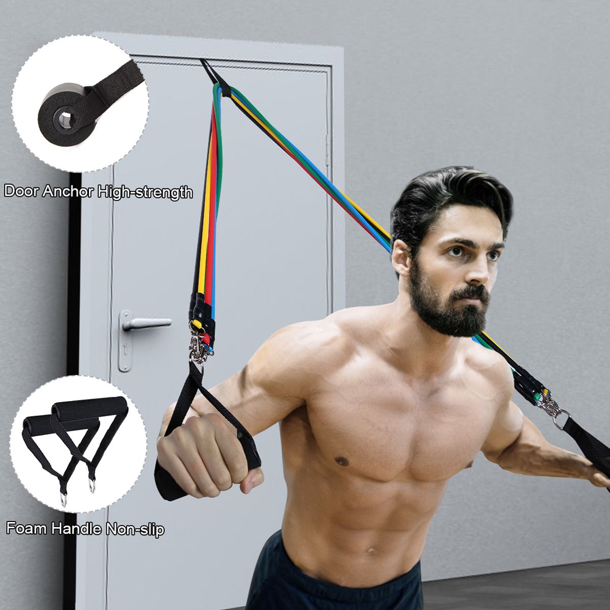 11pcs Resistance Bands Set Skipping Rope Workout Fintess