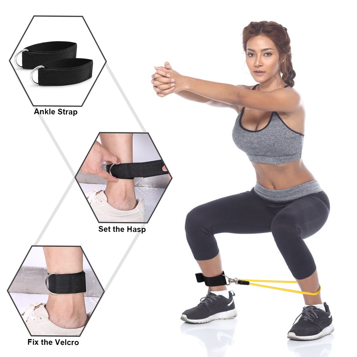 11pcs Resistance Bands Set Skipping Rope Workout Fintess