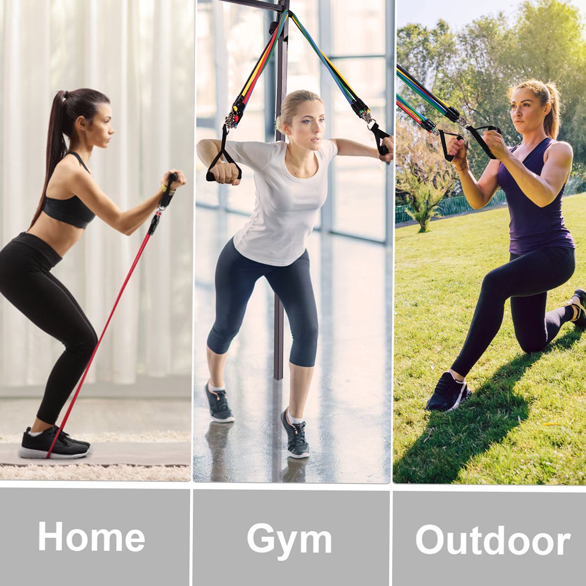 11pcs Resistance Bands Set Skipping Rope Workout Fintess