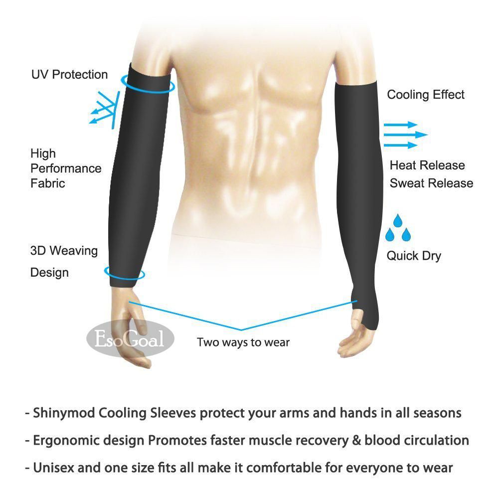 EsoGoal 5-Pairs Arm Cooling Sleeves UV Sun Protection