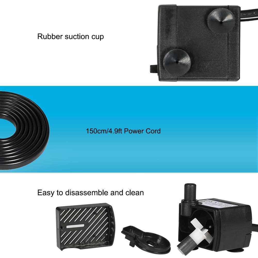180L/H 2.5W Submersible Water Pump For Aquarium Tabletop