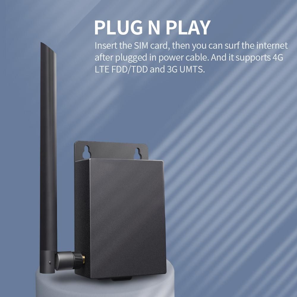 Outdoor Waterproof 4G Router with SIM Card Slot 5Dbi Antenna Wall Mount Router for IPC Max 15 Devices High Security EU Version