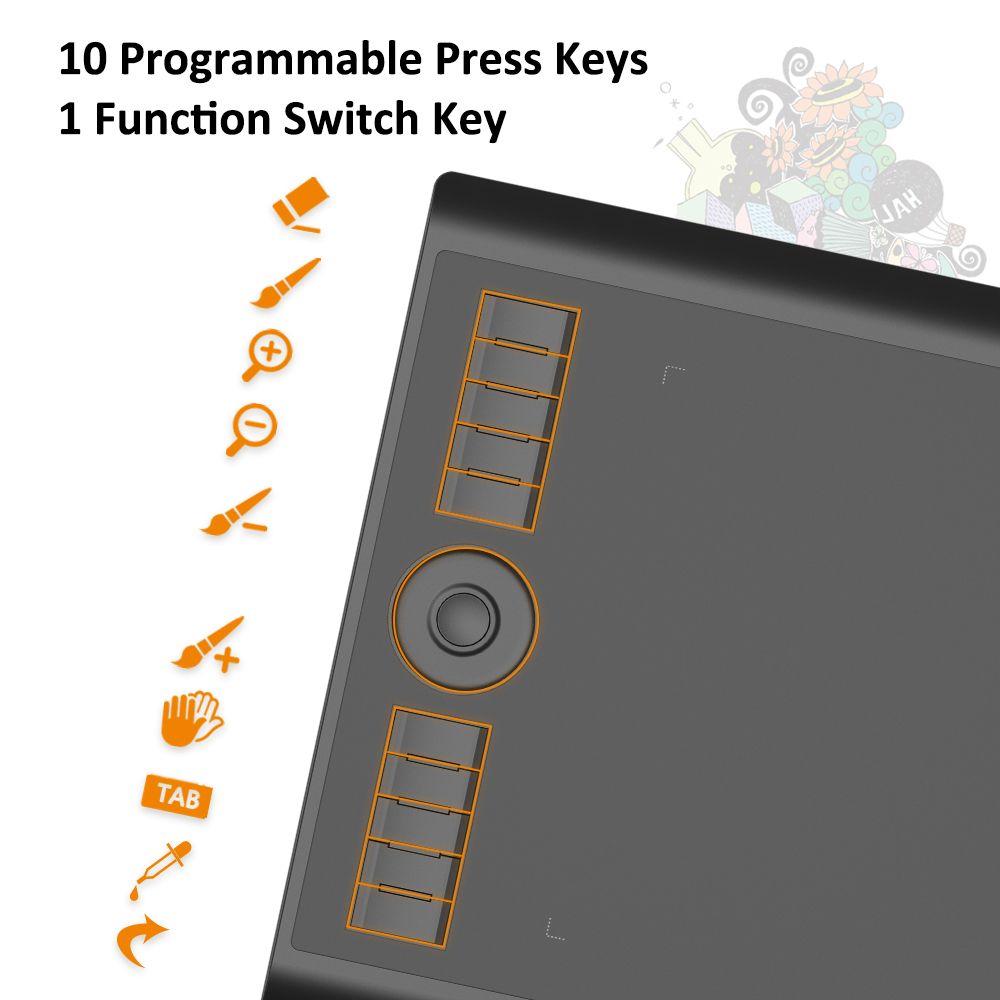 【Local Shipping& Fast Delivery】GAOMON M10K PRO Graphics DrawingTablet With Battery-Free Pen