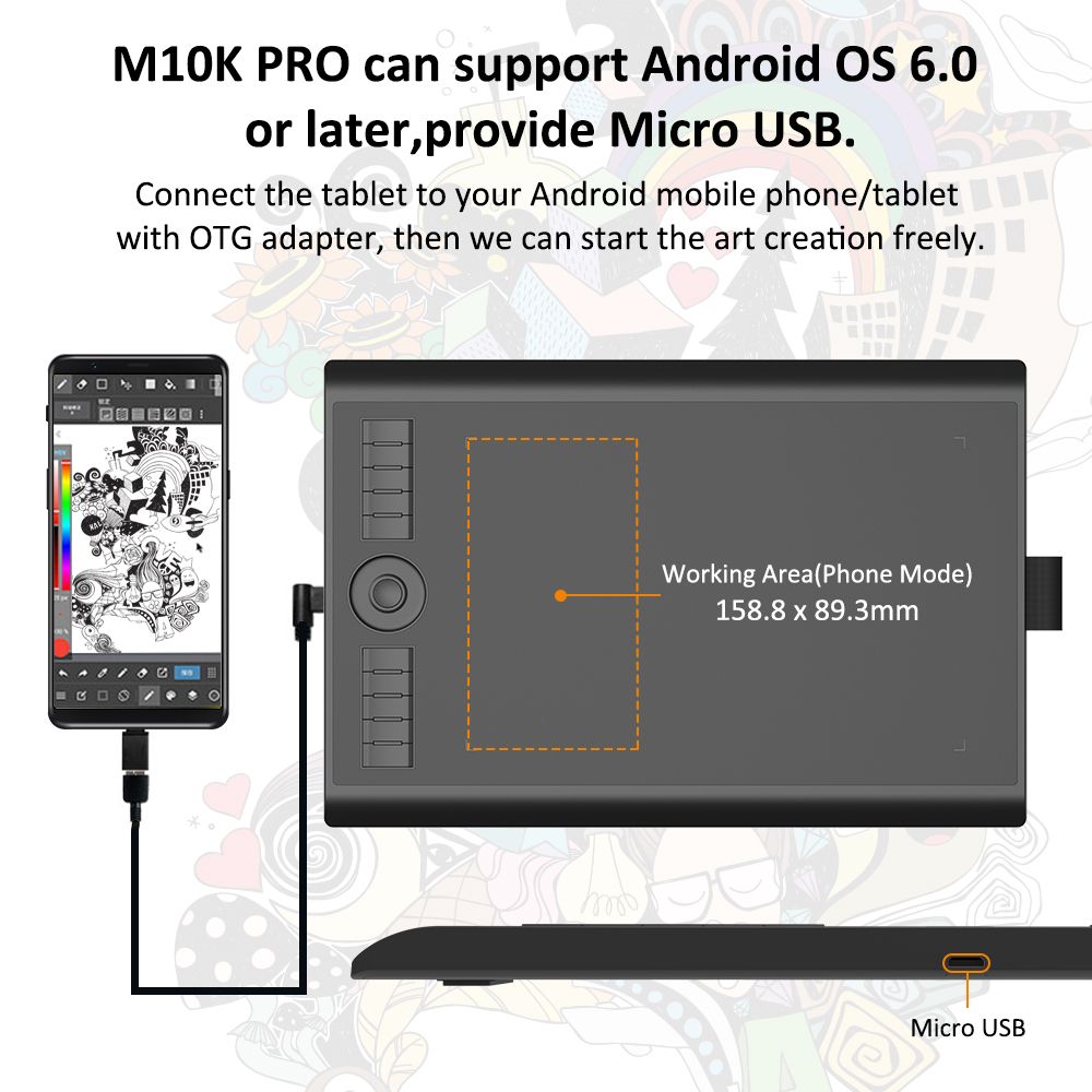 【Local Shipping& Fast Delivery】GAOMON M10K PRO Graphics DrawingTablet With Battery-Free Pen