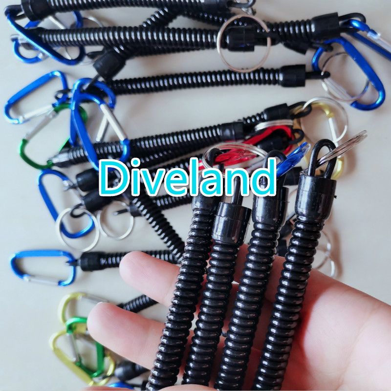 Scuba Diving Anti-Lost Spring Coil Lanyard With Aluminum