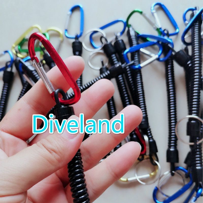 Scuba Diving Anti-Lost Spring Coil Lanyard With Aluminum