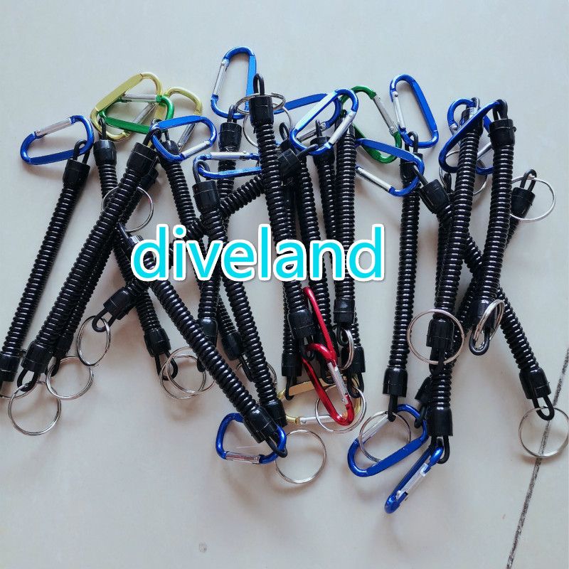 Scuba Diving Anti-Lost Spring Coil Lanyard With Aluminum