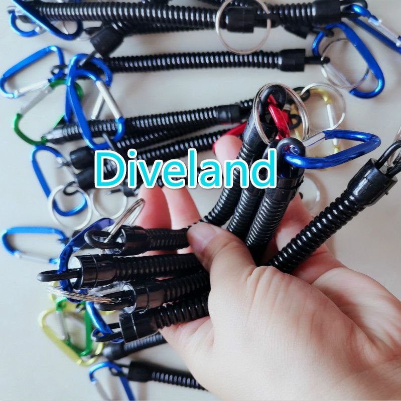 Scuba Diving Anti-Lost Spring Coil Lanyard With Aluminum