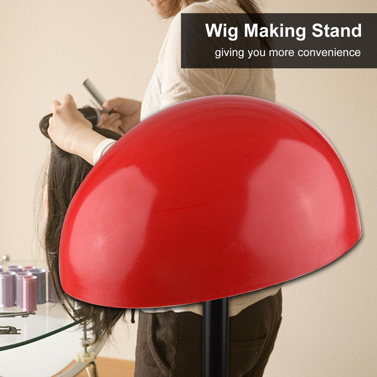 Wig Making Stand for Holding Displaying Wig & Hat Styling Hair Wig Holder Stand Hairdressing Practice Stand
