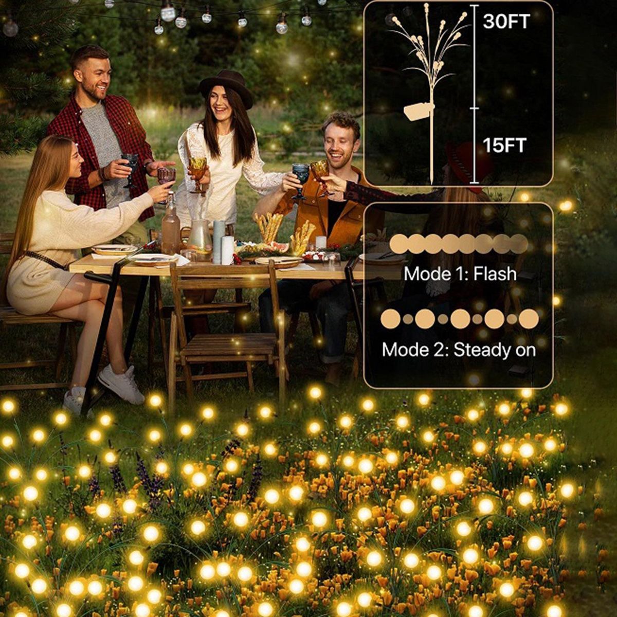 Waterproof Garden Lights Solar Firefly Lights Waterproof for Garden