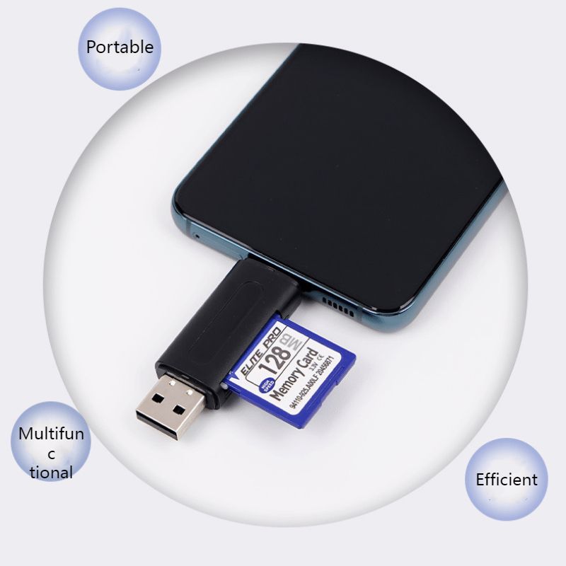 TF+SD 2-in-1 OTG Card Reader Type-c Multifunctional Car Camera Card Reader For Mobile Phones And Computers