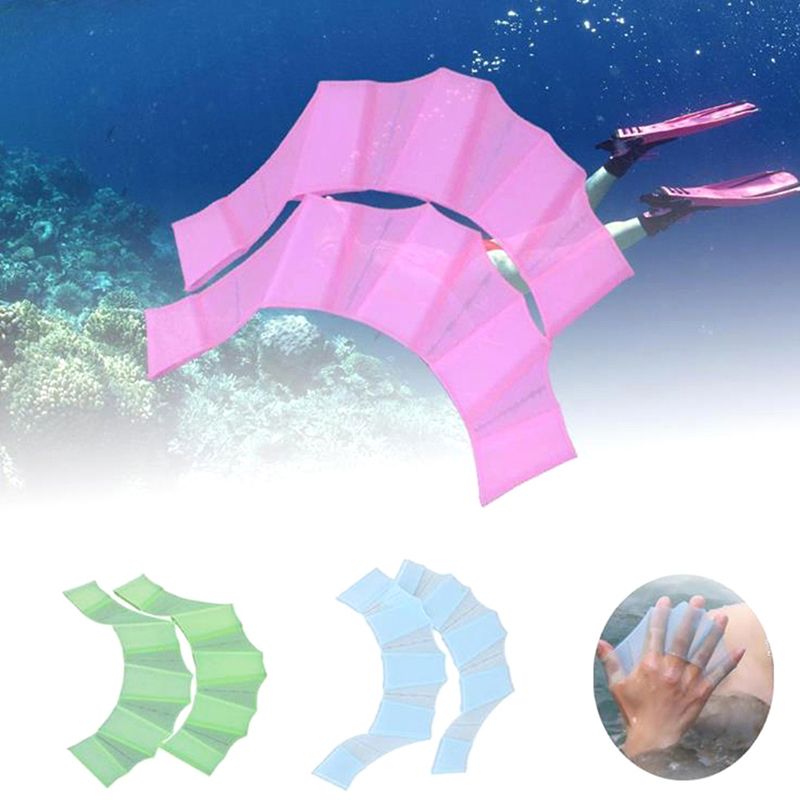 1pair Unisex Silicone Girdles Swimming Hand Fins Flippers