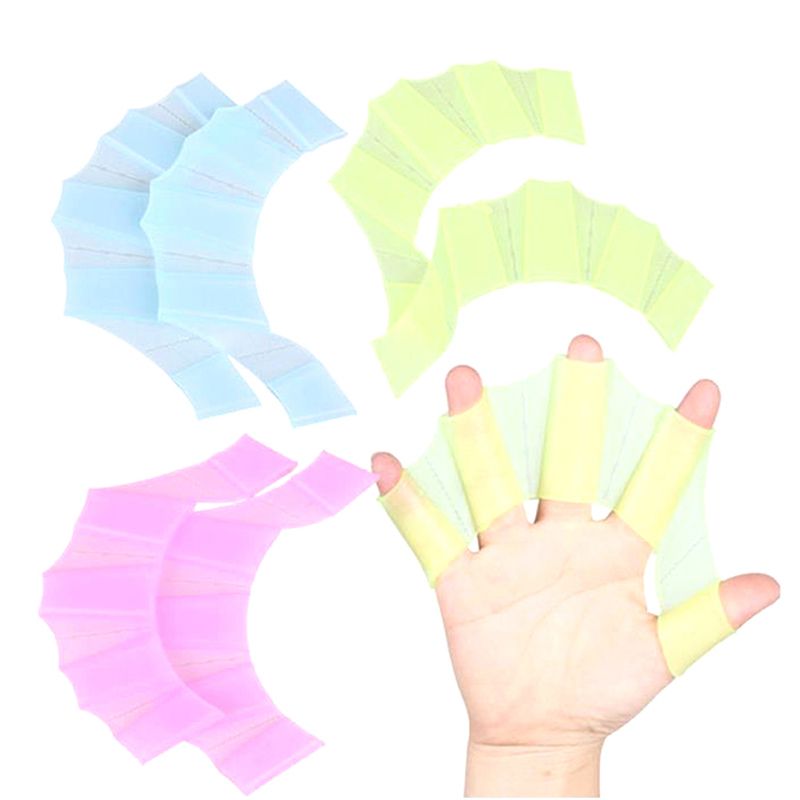 1pair Unisex Silicone Girdles Swimming Hand Fins Flippers