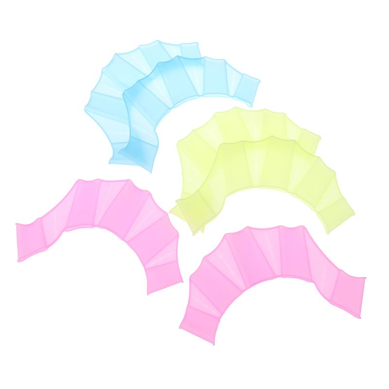 1pair Unisex Silicone Girdles Swimming Hand Fins Flippers