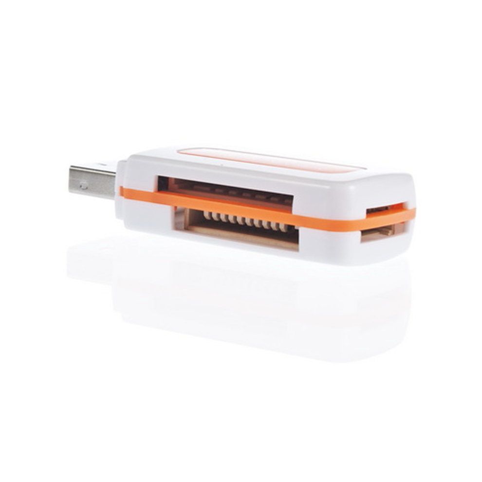 Protable USB 2.0 4 In 1 Memory Multi  Ard   For TF T-Flash M2  Ard-orange
