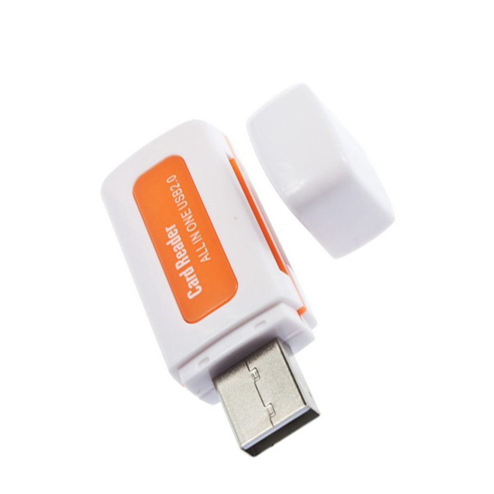 Protable USB 2.0 4 In 1 Memory Multi  Ard   For TF T-Flash M2  Ard-orange
