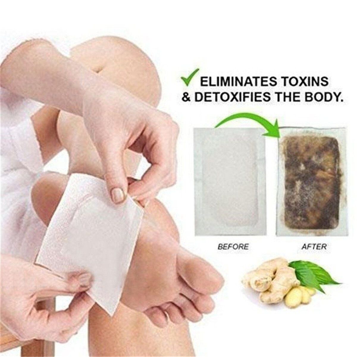 100PCS Ginger Detox Foot Patch Improve Sleep Slimming Feet Care Feet Stickers Loss Weight Burning Health Care Pads