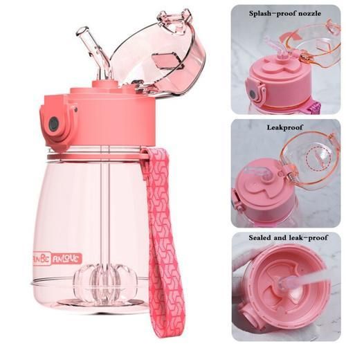 Kids Drink Cup With Straw 300ml Transparent Children Sport Water Bottle Safety PP Baby Anti Choked Sippy Feeding Learning Cups