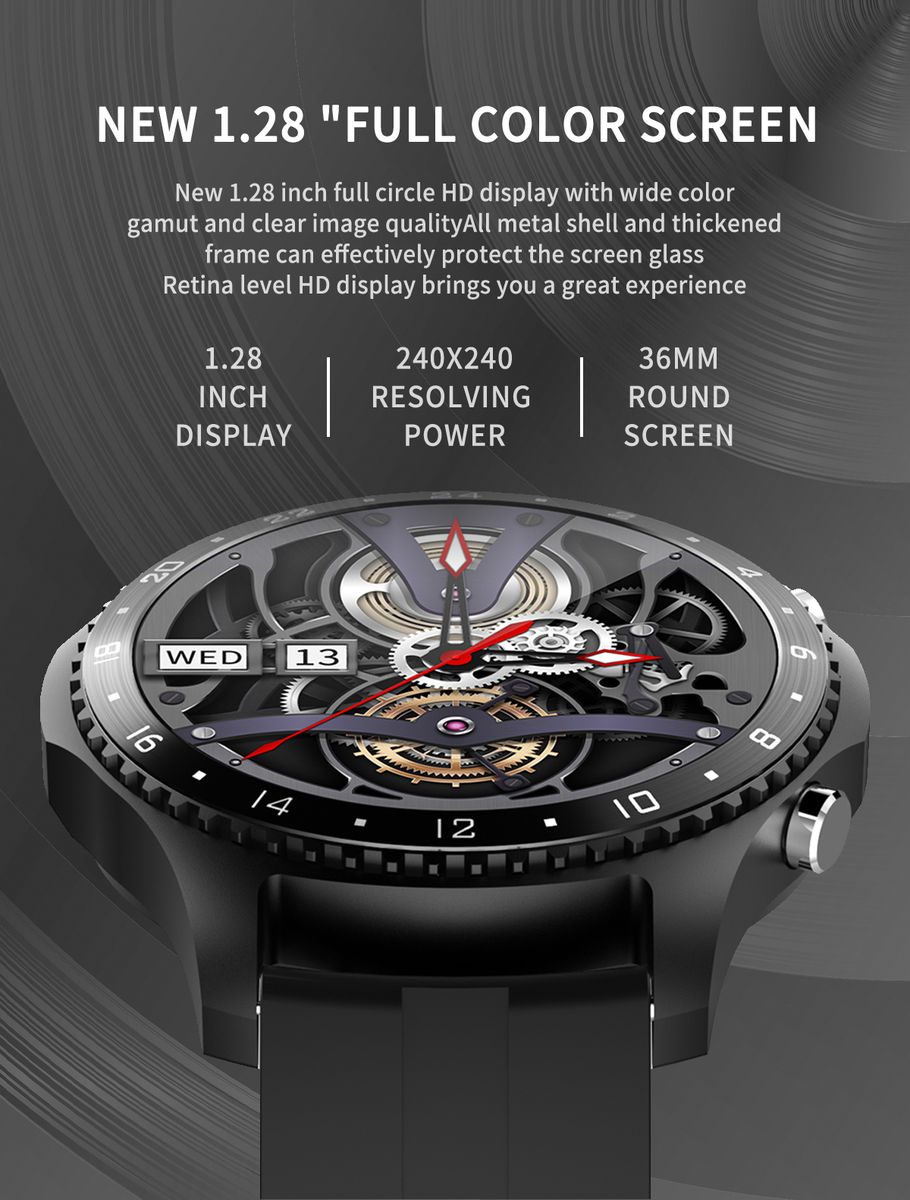 Ready Stock❤ Smartwatch Bluetooth Waterproof Leather Strap HR BP Monitoring Fitness Smart Health Bracelet