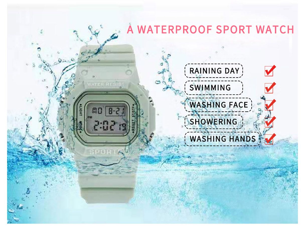 Ins Net Red Hot-selling Student Casual Cute Multifunctional Waterproof Luminous Electronic Watches