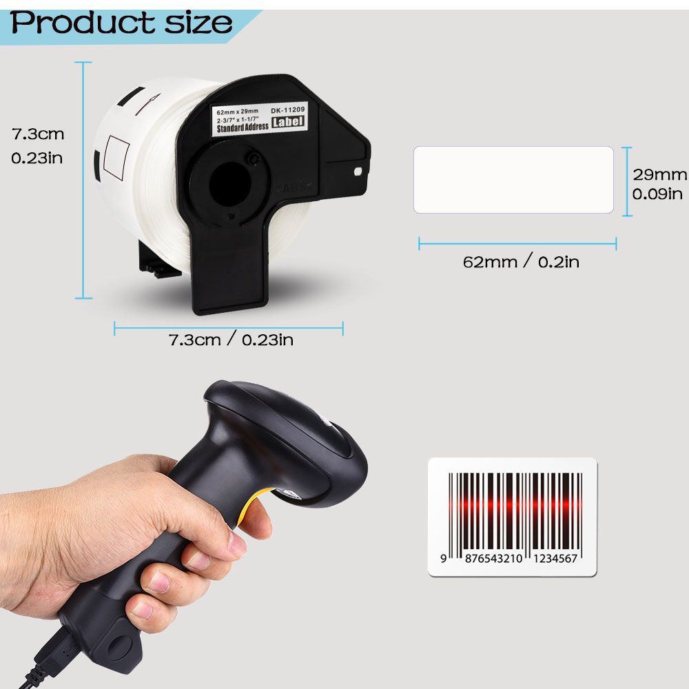 Absonic Dk-11209 62mm*29mm 800pcs Labels Per Roll