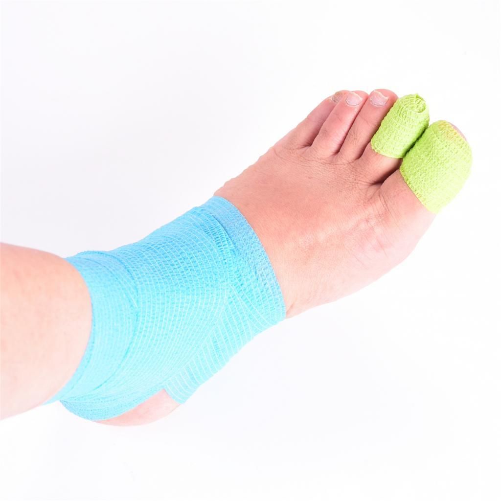 Self Adhesive Cohesive Wrap Bandage Tape For Wrist Ankle Sprains Blue