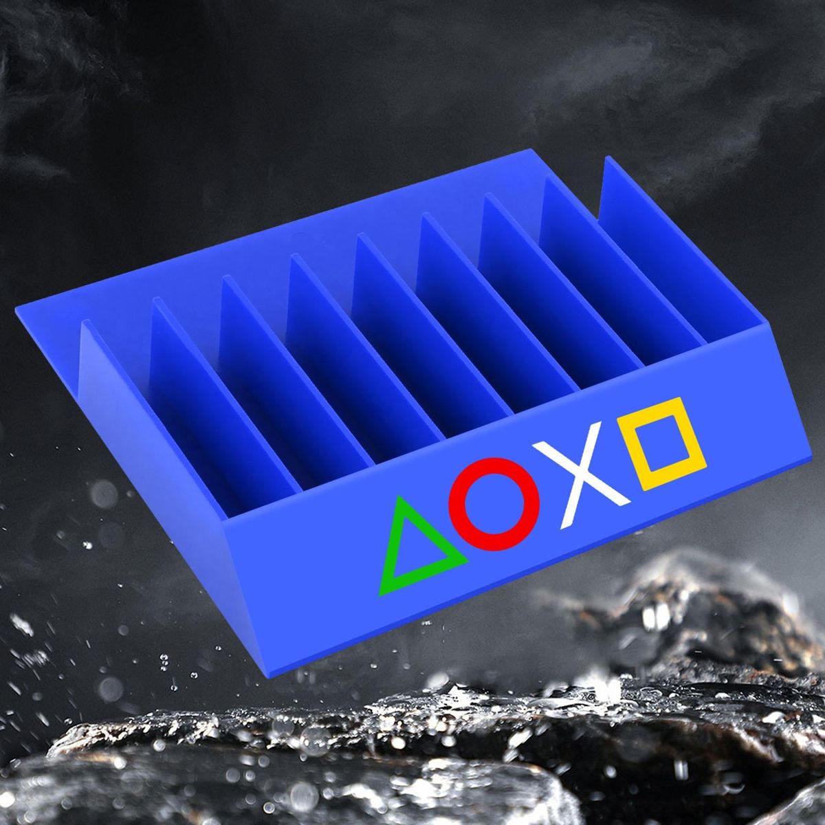 Multi-platform Game Disc Holder Universal Game Disc Organizer for Ps5 Blue