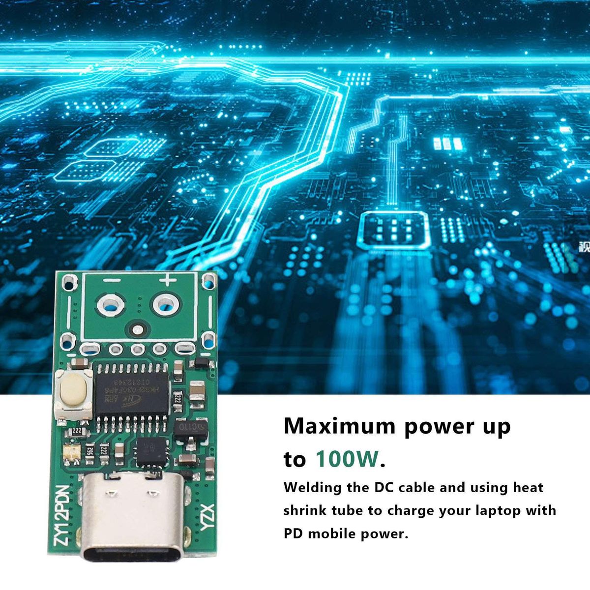 USB-C PD2030 to DC Converter Power Supply Module Decoy Fast Charge Trigger Poll Polling Detector TesterZY12PDN