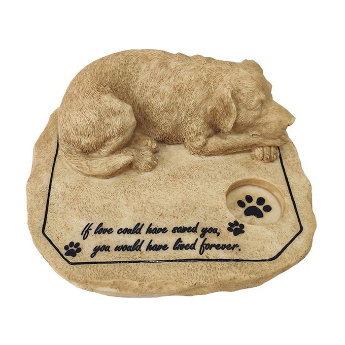 Dog Memorial Stone Grave Marker Garden Backyard Lawn Tombstone