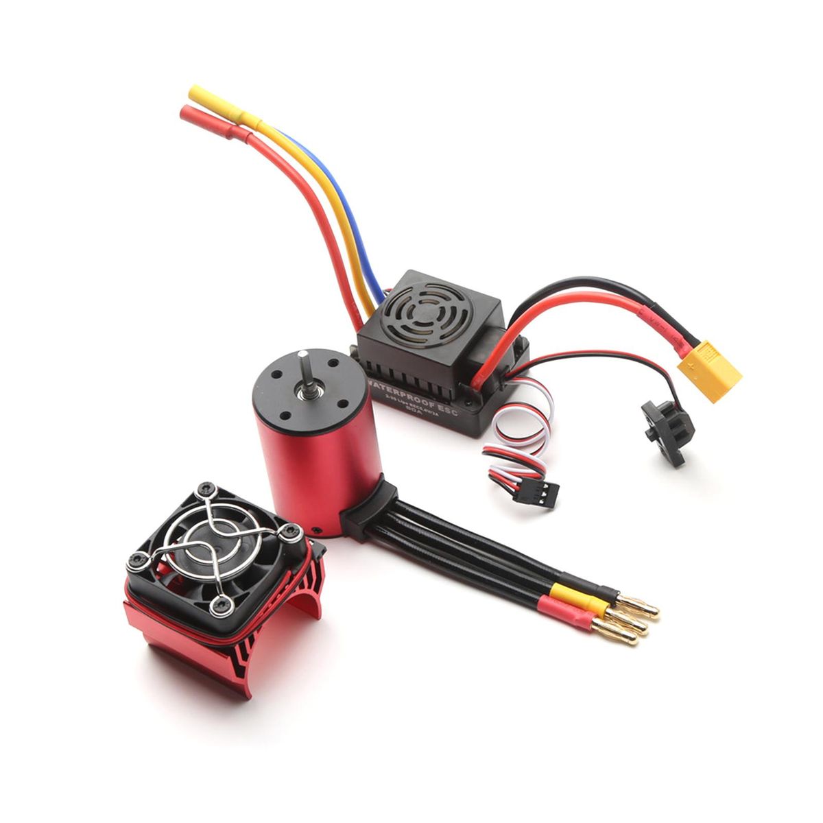 S3650 3900KV Brushless Motor 60A Brushless ESC XT60 Plug Heat Sink Replacement for 1/8/1/10 Tamiya Car