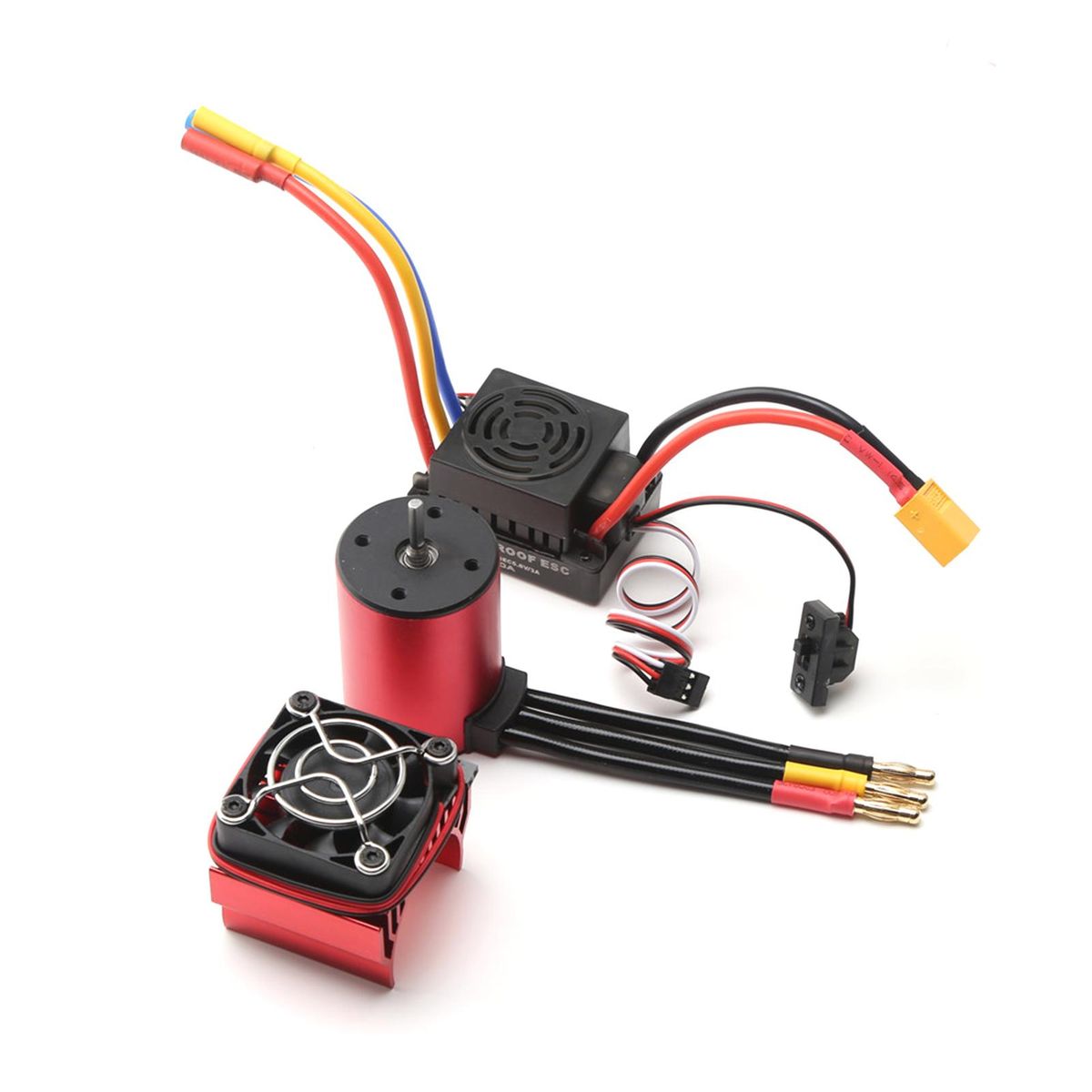 S3650 3900KV Brushless Motor 60A Brushless ESC XT60 Plug Heat Sink Replacement for 1/8/1/10 Tamiya Car