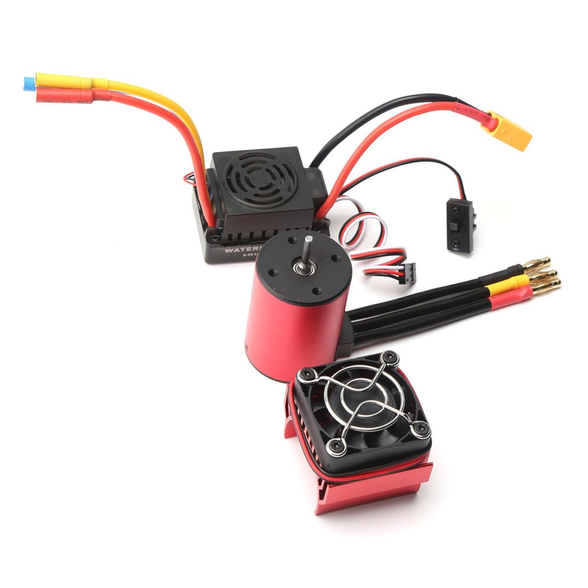 S3650 3900KV Brushless Motor 60A Brushless ESC XT60 Plug Heat Sink Replacement for 1/8/1/10 Tamiya Car