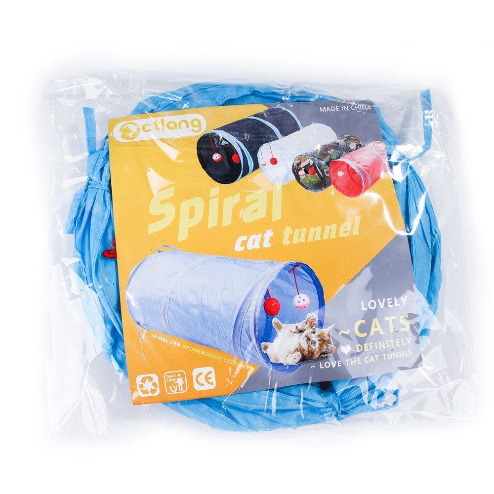 Collapsible Cat Tunnel Interactive Play Toy With Ringbell