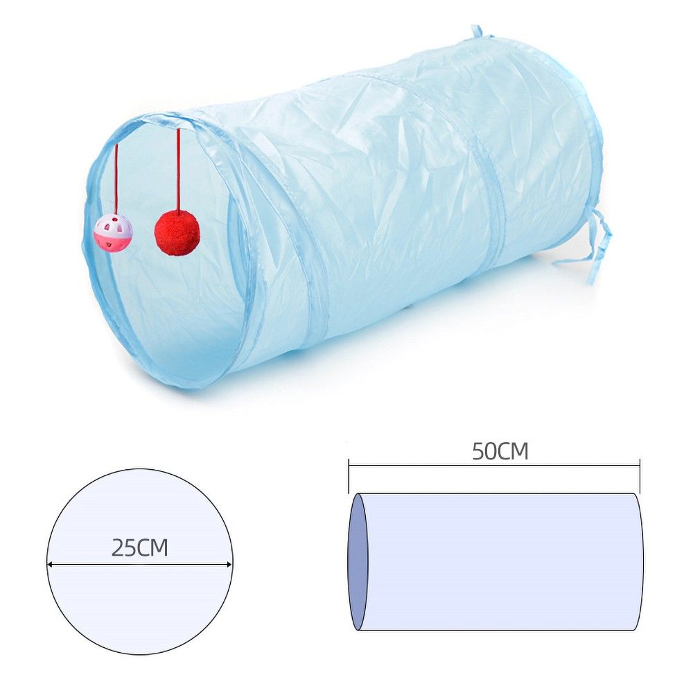 Collapsible Cat Tunnel Interactive Play Toy With Ringbell