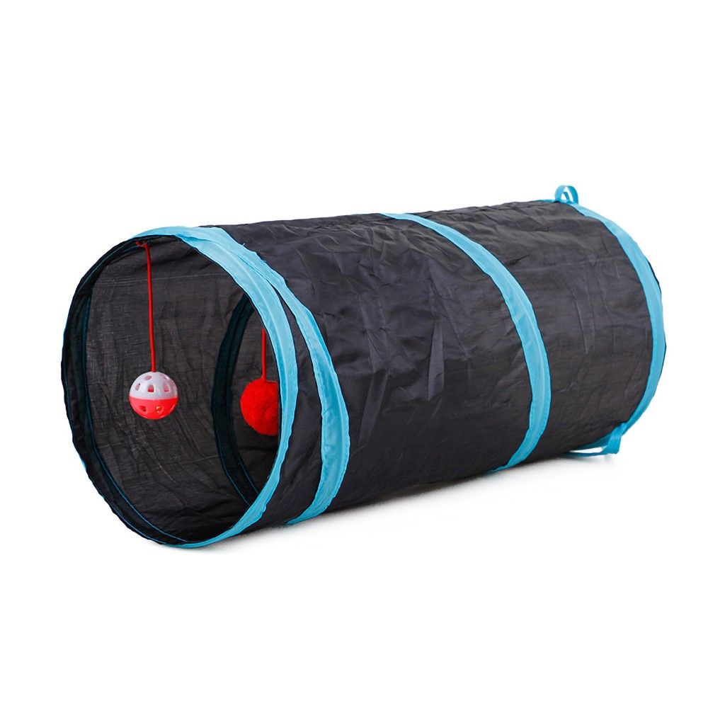Collapsible Cat Tunnel Interactive Play Toy With Ringbell