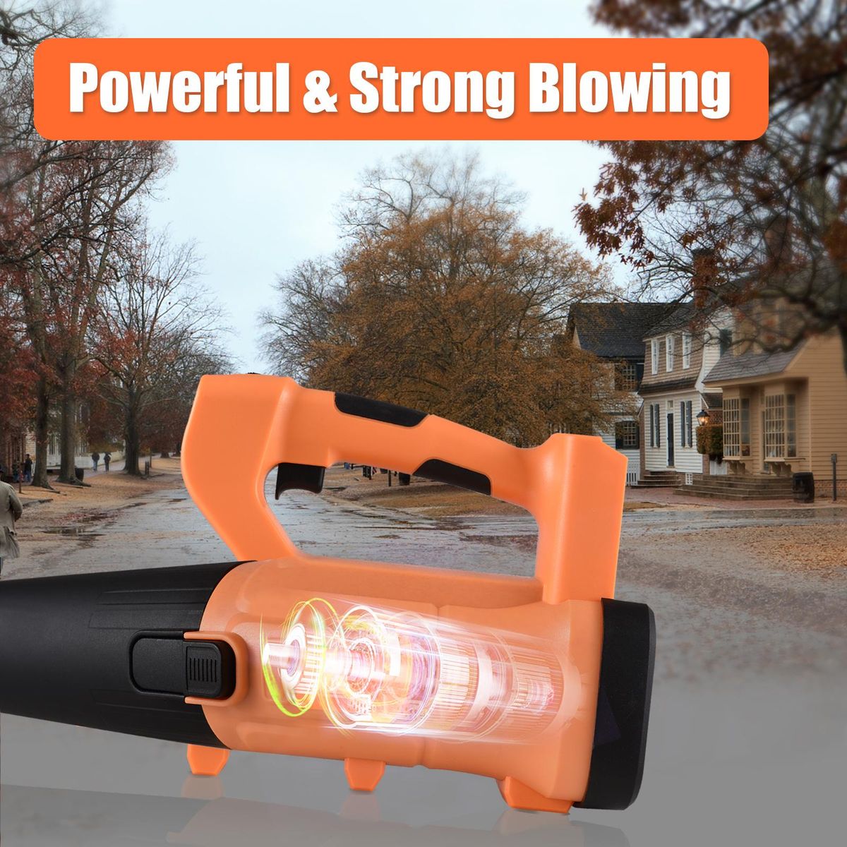 Cordless Leaf Blower 3000W Electric Leaf Blower 6 Adjustable Speeds 4000mAh Battery Powered Leaf Blower for Lawn Care Snow Blowing Yard Cleaning