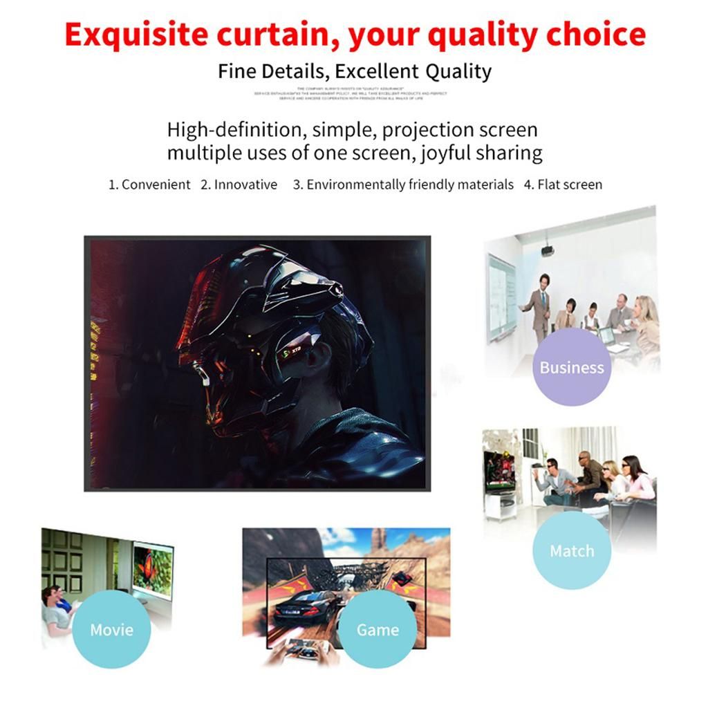60/72/84/100/120/150 Inch Foldable Projection Screen 16