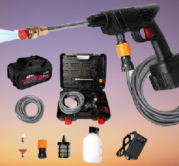 Portable Multifunction Rechargeable Cordless High Pressure Car Washer With 48 Volts Battery { Can Be Used To Wash Any Type Of Vehicles, Motorcycle, Bicycle,Also Serve As Domestic Functions At Home By Using It To Wash Window N